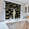 thumbnail image 2 of Honey Bee Kitchen Curtains Golden Black Window Curtains Valance and Tier Set 36 Inch, Summer Rod Pocket Short Tier Curtain for Bedroom Living Room, Modern Small Cafe Kitchen Decor, 2 of 6