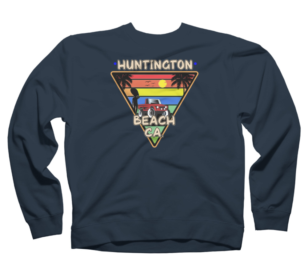Huntington Beach California Retro 80's Surf Surfing CA Navy Blue Graphic Crew Neck Sweatshirt - Design By Humans 2XL - Walmart.com huntington-beach-california-retro-80-s-surf-surfing-ca-navy-blue-graphic-crew-neck-sweatshirt-design-by-humans-2xl-walmart-com