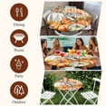 thumbnail image 7 of Burnt Orange Pumpkins Fall Round Tablecloth, Fitted Table Cover with Elastic for 45"-54" Round Tables, Thanksgiving Cat Plaid Sunflowers Table Cloth Outdoor Dinning Party Waterproof Tablecloths, 7 of 7