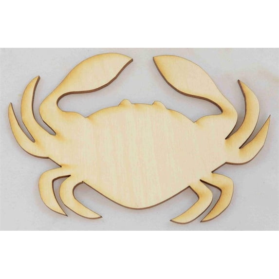 1 Pc, Large 18" X 12" X 1/4" Thick Crab Shaped Wood Cutout To Complete Craft Project