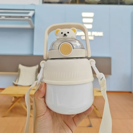 

IOAOAI Kids Water Bottle Heat Preservation Wear-resistant Useful Winter Kids Outdoor Cute Big Belly Water Bottle