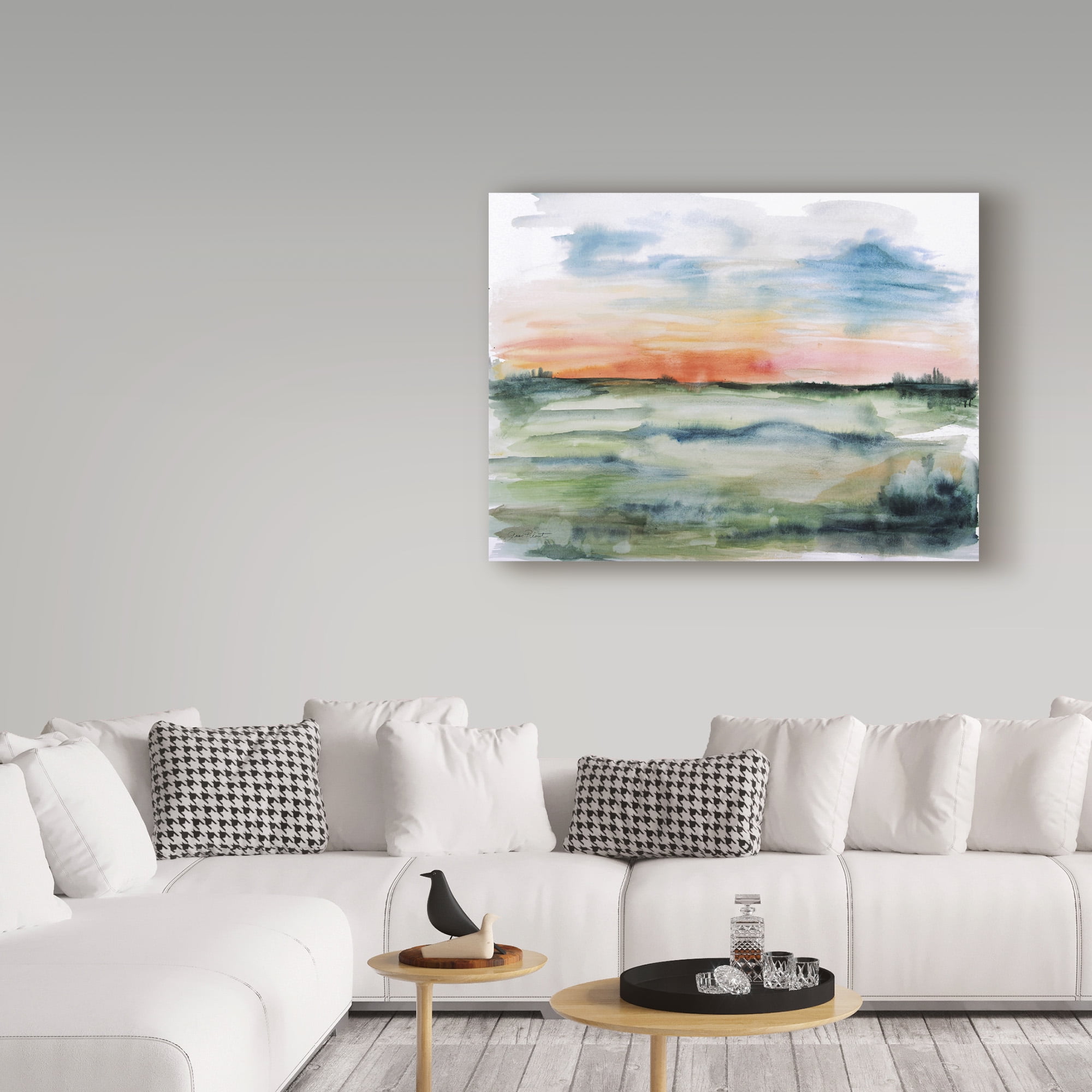 Trademark Fine Art 'Watercolor Landscape' Canvas Art by Jean Plout