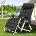 thumbnail image 4 of Zero Gravity Chair Support 440lbs for Poolside Backyard Beach, Foldable Reclining Lounge Chair with Headrest & Cup Holder for Indoor Outdoor, Patio Recliner Folding Reclining Chair, Adult Chair, 4 of 8