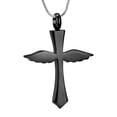 thumbnail image 3 of Angel Wings Cross Urn Necklace Cremation Jewelry for Ashes Stainless Steel Keepsake Memorial Urn Pendant Necklace, 3 of 7