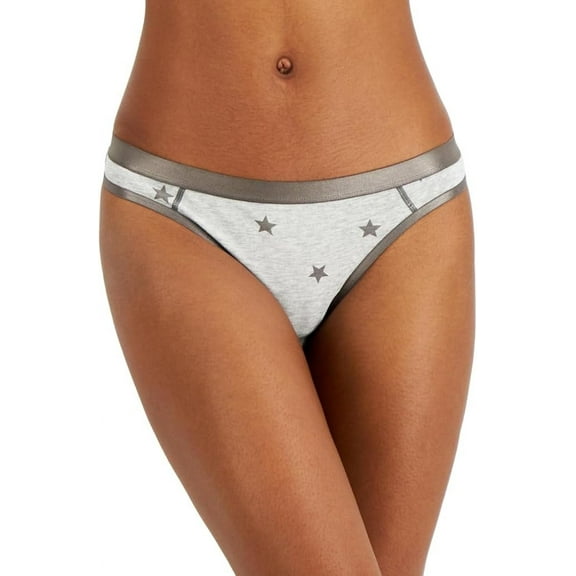 Jenni Women's Thong Underwear, Stars Print, Sizes S - XXL US, Alpha, Small, Regular, Regular, Grey