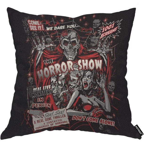 Funda de almohada con diseño de esqueleto, monstruo, telaraña, miedo, calavera, espeluznante, de 18 x 18 pulgadas, decorativa, para habitación de hombre, mujer, niño y niña, para sofá cama