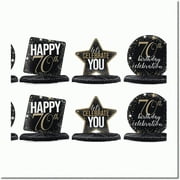 Golden Jubilee Honeycomb Delights - 6-Piece Table Decorations for 70th Birthday Party, 12x11 inches