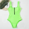 thumbnail image 5 of One Piece Swimsuit for Women One-Piece Zipper Solid Swimwear Swimsuit Bikini Swimming Beachwear, 5 of 6