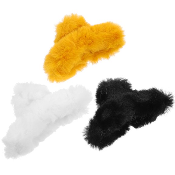 DINHEAROM Small Hair Claw Clips Metal Spring Hair Claw Clips Black 3Pcs