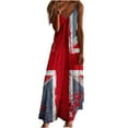 thumbnail image 2 of Busydd Womens 4th of July Dress American Flag Graphic Sundresses V Neck Sleeveless Independence Day Maxi Dress, 2 of 5