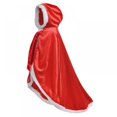 thumbnail image 5 of Esho 2-9Y Children Christmas Costumes Princess Cloak, Kids Xmas Santa Claus Velvet Hooded Cape Robe, Toddler Girls Boys Party Masquerade Capes Dress up for Halloween Christmas Carnival, 5 of 8