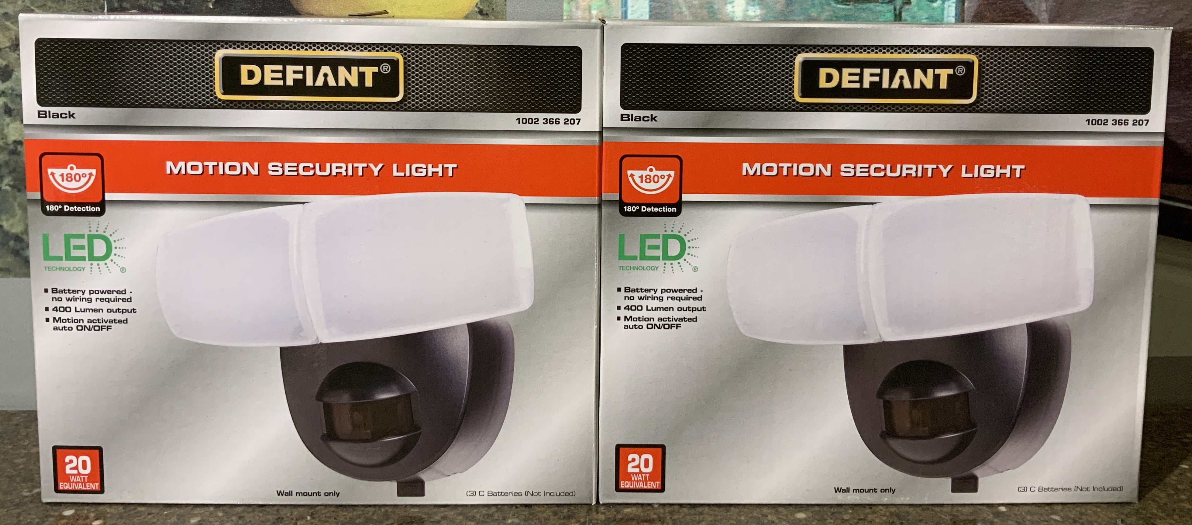(2Pack) Defiant LED Motion Security Light Battery Powered 400 Lumen