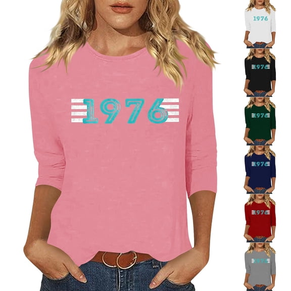 Lumosvexa Summer Womens Casual T-Shirt for Women Graphic Short Sleeved Shirt Tops Crew Neck T-Shirt Pink Size M