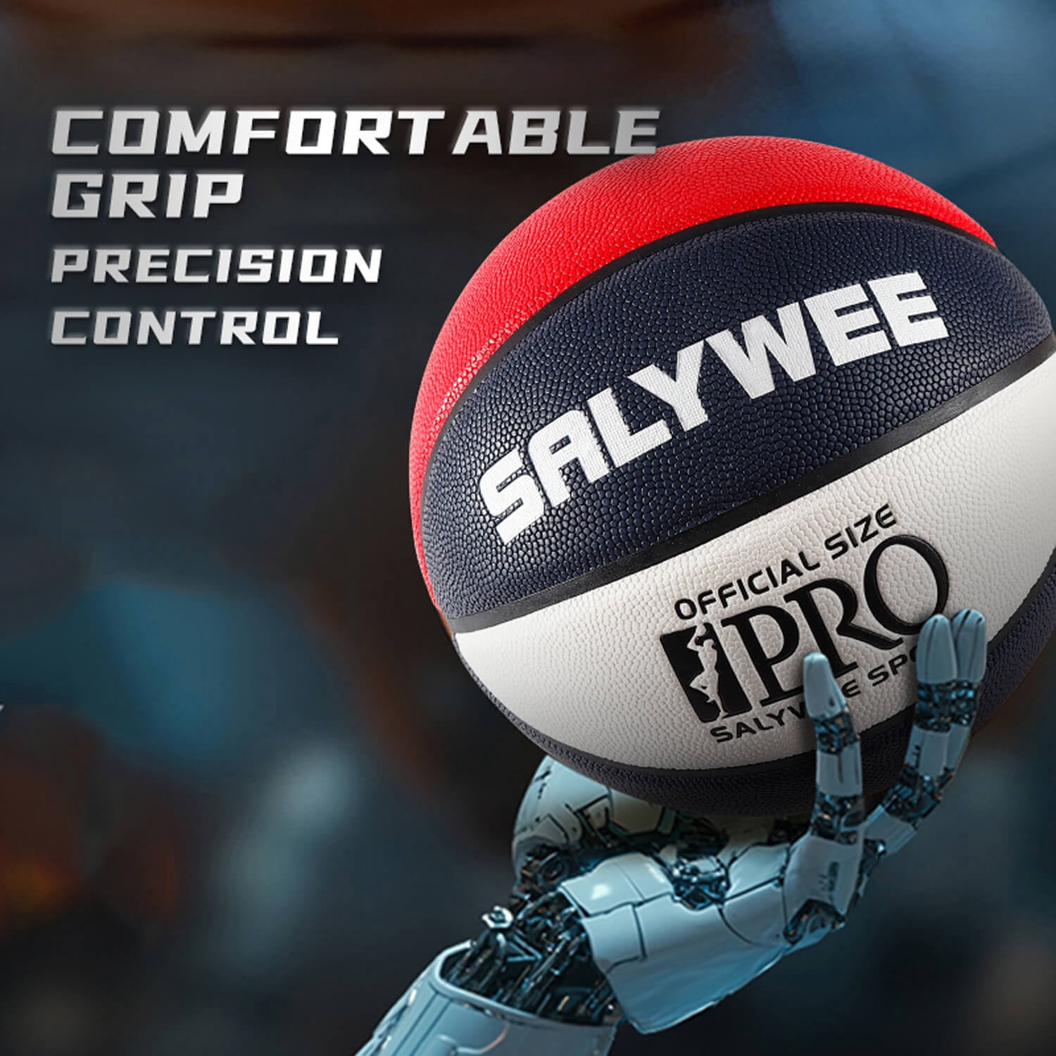 SALYWEE Lightweight Size 7 PU Basketball for Beginners' Play & Training, School Use