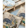 thumbnail image 2 of Pack of 2 Outdoor Pillow Covers, Animal World Elephant Lion Tiger Bear in Forest Retro Old Newspaper Waterproof Square Throw Pillowcase Cushion Decorative Pillow Covers for Couch Patio Tent, 18x18 in, 2 of 6