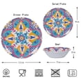 thumbnail image 2 of Melamine Dinnerware Sets - 12 Pcs Dinner Dishes Set for Indoor Outdoor use, Dishwasher Safe, Lightweight, Flower Design, 2 of 6