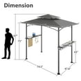 thumbnail image 5 of 8'X5' Grill Gazebo Canopy, Grill Tent for Outdoor Grill, Double Tiered BBQ Gazebo with Steel Frame, Two Shelves, Ten Hooks and A Bottle Opener, Small Grill Shelter For Backyard, Patio (Grey), 5 of 7