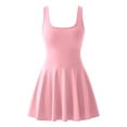 thumbnail image 6 of DHFJKG Womens Tennis Dresses Built In Shorts With Side Pockets Sleeveless Fitness Workout Tank Dress Yoga Square Neck Trendy Dresses, 6 of 7