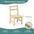 thumbnail image 2 of Guidecraft EdQ Hardwood Kids Chair Set of 2-Natural: Ladderback Wooden Chair for Children Ages 2-3 with 10" Seat Height | Kids Furniture for Playroom, Daycare, Preschool and Classroom Seating, 2 of 14
