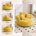 thumbnail image 5 of Villeston Oversized Corduroy Bean Bag Chair with Throw Pillows for Livingroom,Mustard Yellow, 5 of 7