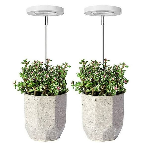 2pcs Plant Grow Light for Indoor Plants Full Spectrum Small LED Growing Lamp Warm White Light and Auto Timer, Grow Light,Height Adjustable