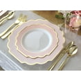 thumbnail image 5 of OCCASIONS 360 Pcs set (60 guest) Wedding Disposable Plastic Plate and Silverware Combo 10.5" + 8" + Silverware (Double Fork) (Imperial in Blush/Pink & Gold Rim, Gold Silverware), 5 of 9