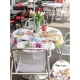 thumbnail image 4 of Happy Easter Outdoor Tablecloth - 60 Inch Round Dining Table Cover, Cute Rabbits Eggs Daisy Flowers Plants Watercolor Waterproof Outdoor Table Cloth with Umbrella Hole & Zipper for Picnic/Patio/Party, 4 of 7