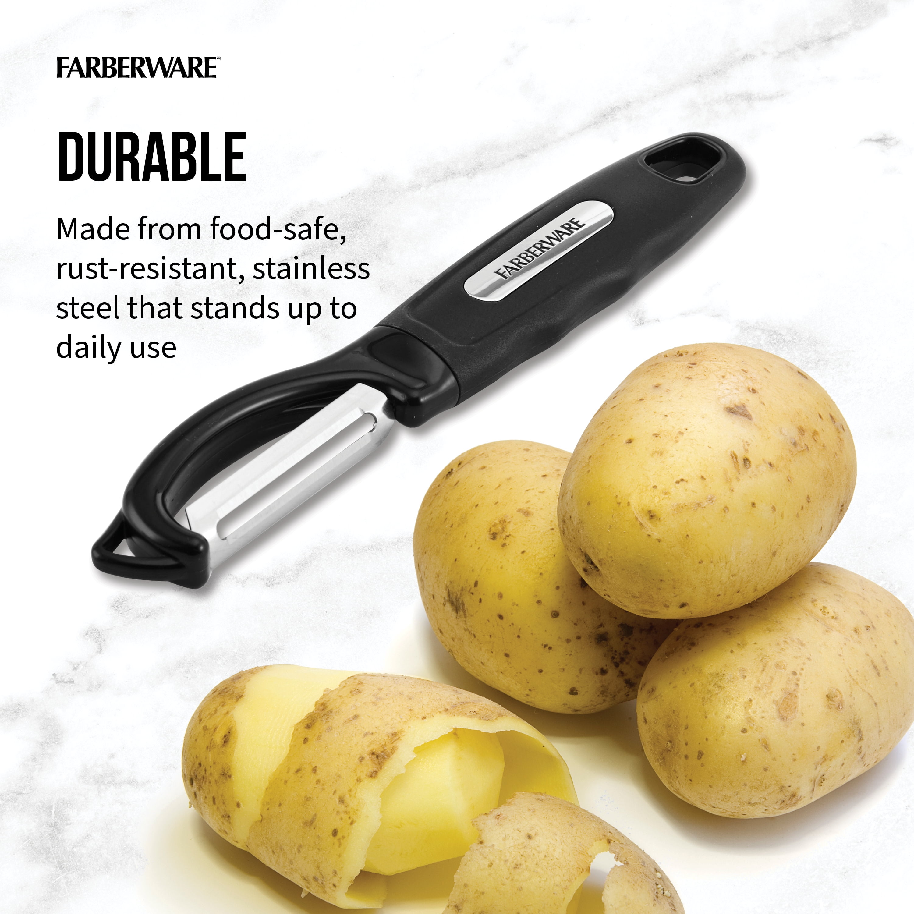  Farberware Professional Euro Vegetable Peeler with Built-in Eye  Remover, Black: Home & Kitchen