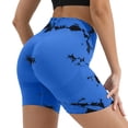 thumbnail image 2 of Kelon Yoga Shorts, Tie Dye Ribbed Workout Shorts for Women Seamless Gym Athletic Yoga High Waist Outerwear Shorts, L, 2 of 4
