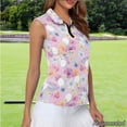 thumbnail image 3 of Knextrepoy Golf Ball Sleeveless Golf Shirts for Women 1/4 Zip Breathable Ladies Golf Shirt Hibiscus Tennis Tank Tops, Soft Golf Shirts for Women Size XL, 3 of 8