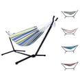 thumbnail image 4 of Polyester Outdoor Portable Stripe Hammock and Stand Set Summer Outdoor Relax Camping Hiking Hammock Bed, 4 of 9