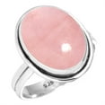thumbnail image 1 of 925 Sterling Silver Ring For Women - Girls Pink Rose Quartz Gemstone Silver Ring Size 13 January Birthstone Hand Made Silver Ring Size 13 Birthday Gift For Women 925 Silver Gemstone Jewelry, 1 of 5