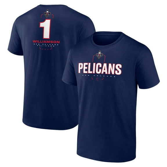 Men's Zion Williamson Navy New Orleans Pelicans Behind The Back Name & Number T-Shirt