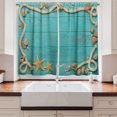 thumbnail image 2 of Ambesonne Nautical Beach Kitchen Curtains, Ropes Starfish Stone, 55"x45", Turquoise Beige Umber, 2 of 3