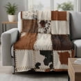thumbnail image 2 of Brown Blanket Soft Cozy Warm Throw Blanket for Couch, Plush Fuzzy Flannel Fleece Blankets for Sofa, Vintage Art Plaid Farmhouse Checkered Bed Blankets Lightweight Gifts for Women, 40"x60", 2 of 9