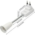 thumbnail image 2 of E27 Socket with Wireless Switch, 2 Pieces 360 Degree Adjustable e27 Bulb Holder, Light Bulb Socket Adapter, for Bedroom Kitchen Office, Bed Reading Lamp, 2 of 5