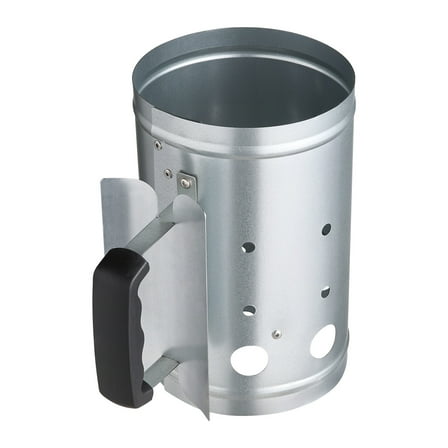 KFFKFF Charcoal Chimney Starter, 4 lbs Capacity Coal Fireplace, Durable Steel BBQ Chimney Starter for Grills and Barbecues, Portable Carbon Lighter and BBQ Tool, Silver