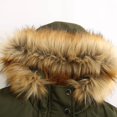 thumbnail image 2 of LYXSSBYX Womens Coats and Jackets Clearance Women's Autumn and Winter Plush Hooded Loose Drawstring Long Solid Color Jacket, 2 of 8