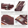thumbnail image 4 of Women Wallet Zipper Replacement Coin Pocket Card Holder Purse Rectangular Card Holder Photo Folder Cash Compartment Purse Birthday Gift Black, 4 of 9