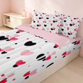 thumbnail image 3 of Erosebridal Chic Love Hearts Zipper Full Size Comforter Sets with Fitted Sheet and 2 Pillowcases for Girls, Romantic Theme Zipper Bedding Set, Pink Reversible, 3 of 7