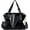 Black, variant on Women's Fashion PU Leather Tote Handbag Shiny Large Hobo Shoulder Bag Purse Chain Long Strap