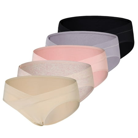 

Spdoo Womens Maternity Panties Foldable Maternity Underwear Under Bump Pregnancy Postpartum Brief Pack of 5