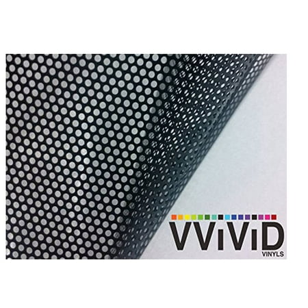 One Way Perforated Black On Black Privacy Window Decal Contact Paper Sticker Decorative Film Wrap VViViD - Choose Your (Best Shell For Windows)