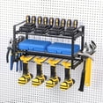 thumbnail image 1 of Unique Bargains Power Tool Organizer 3 Layers 4 Drill Storage Racks Wall Mount Style Hooks, 1 of 5