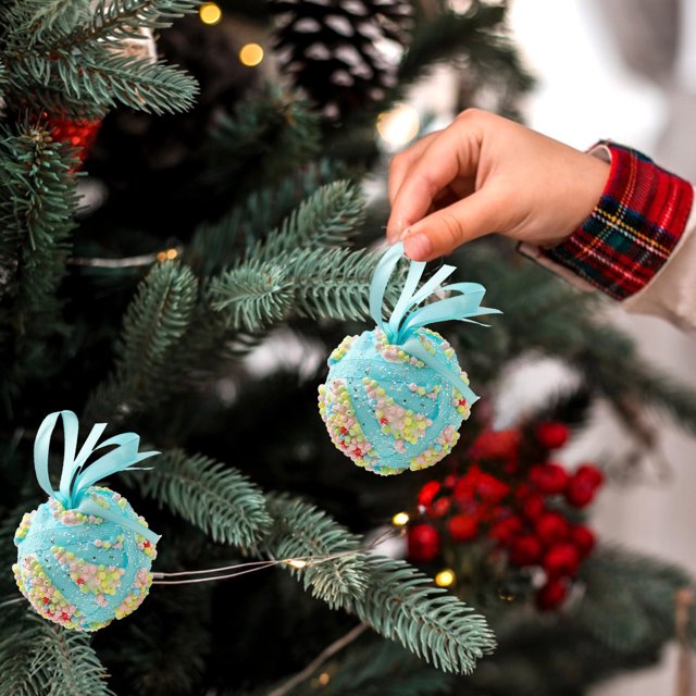 Christmas Tree Decoration Balls Foam Balls Macaron Christmas Tree Color Decoration Pendant 8cm Christmas Balls