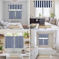 thumbnail image 6 of Navy Blue Striped Kitchen Curtains Sets for Windows 36 Inch Length, Modern Farmhouse Blue White Stripes Rod Pocket Window Treatments Tier Curtains and Valances Set for Bedroom/Bathroom, 6 of 8
