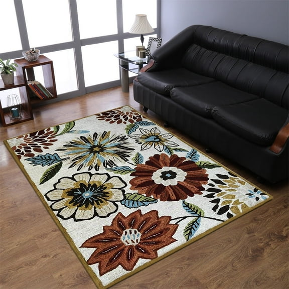 Rugsotic Carpets Hand Tufted Wool Eco-Friendly Area Rugs - 8'x10', Rectangle, Beige, Modern Contemporary Design, High Pile Handmade Anti Skid Rugs for Living Room, Bed Room (K03066)