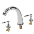 thumbnail image 1 of Bathroom Double Handle Separate Faucet Spatter Proof European Style Copper Basin Cold and Hot Water Faucet Double Handle Split Faucet Full Copper Three Hole Basin Faucet, 1 of 8