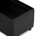 thumbnail image 3 of Avalon 42 inch Wide Contemporary Storage Ottoman in Distressed Black Vegan Leather, 3 of 13