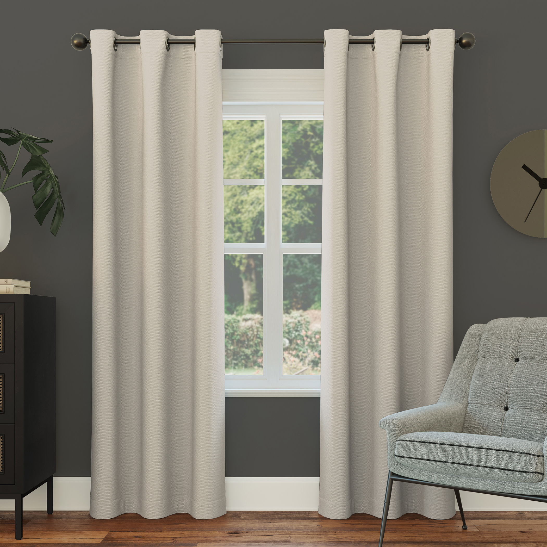 Sun Zero Nolan Energy Efficient Blackout Grommet Curtain Panel, 40"X84", Pearl